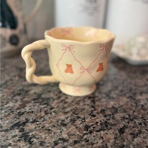 Coquette Bow Teddy Bear aesthetic coffee mug